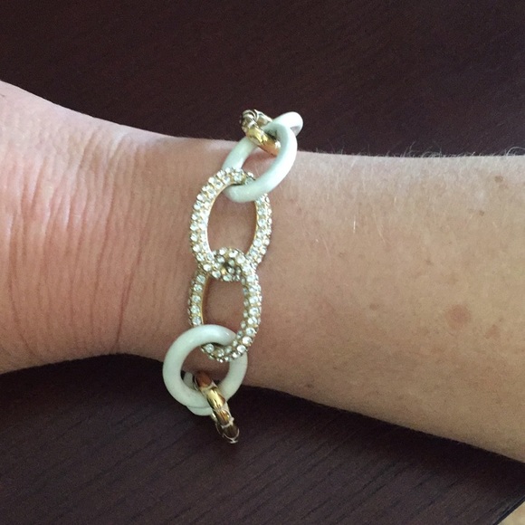 Brighton Jewelry - Brighton white, gold and rhinestone bracelet